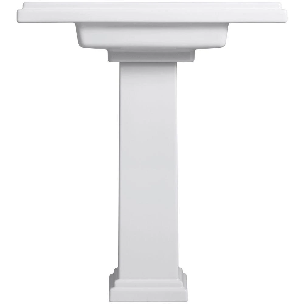 KOHLER Tresham Ceramic Pedestal Combo Bathroom Sink With Single-Hole Faucet Drilling In Black Black With Overflow Drain 5 KOHLER Tresham Ceramic Pedestal Combo Bathroom Sink With Single-Hole Faucet Drilling In Black Black With Overflow Drain - Image 3