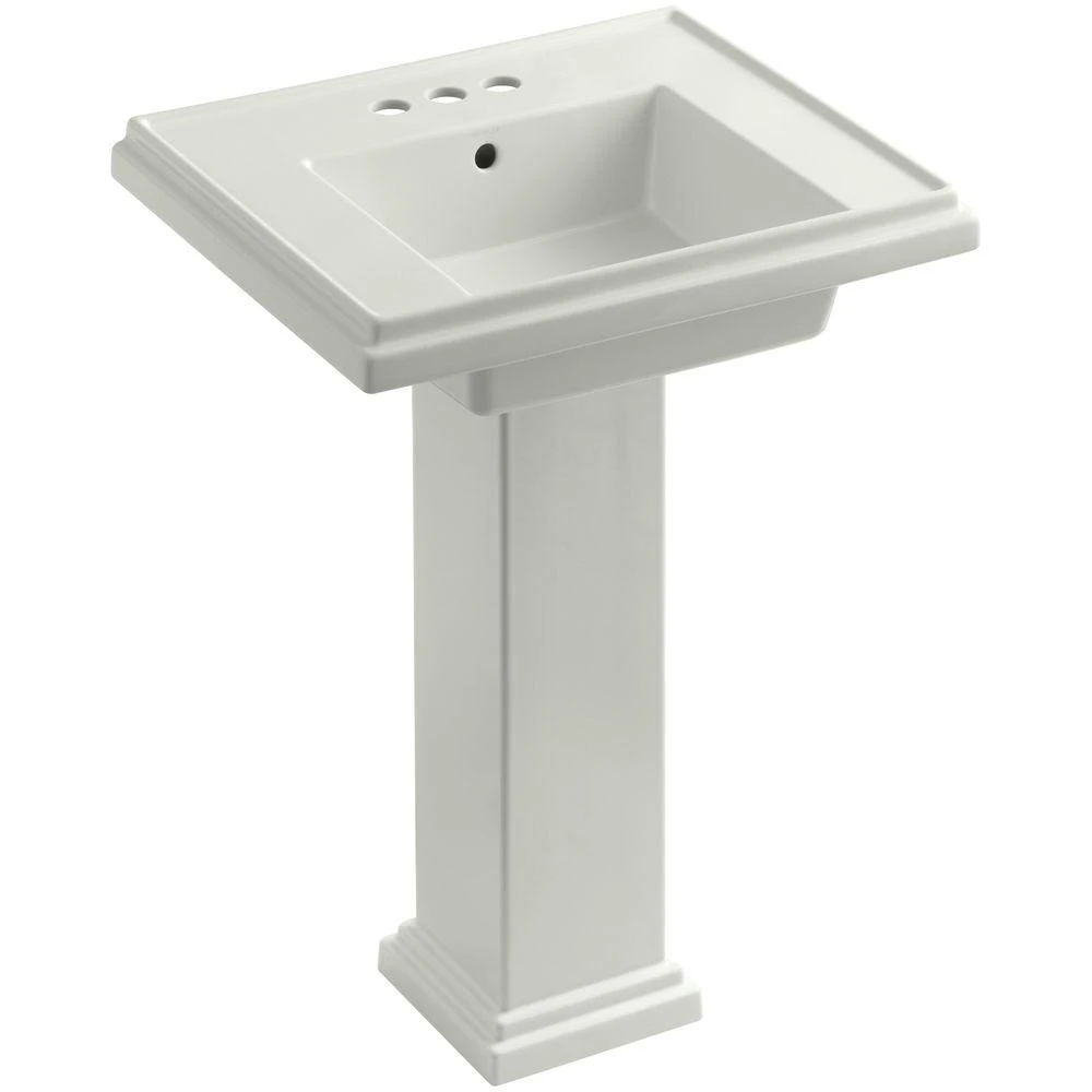 KOHLER Tresham Ceramic Pedestal Combo Bathroom Sink With Single-Hole Faucet Drilling In White With Overflow Drain 10 KOHLER Tresham Ceramic Pedestal Combo Bathroom Sink With Single-Hole Faucet Drilling In White With Overflow Drain - Image 8